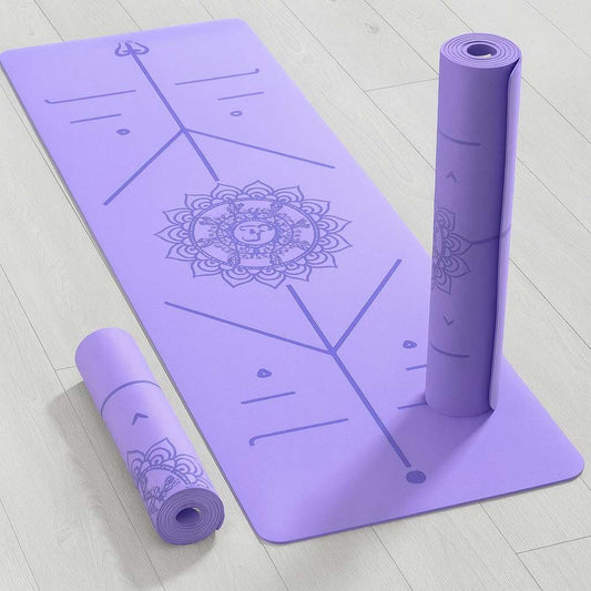 FlexiBalance TPE Yoga Mat – Non-Slip Double-Layer with Position Line & Carry Bag