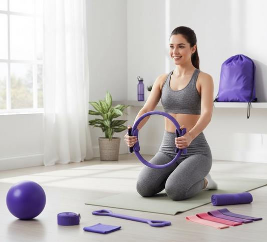 12-Piece Yoga & Pilates Fitness Set – Complete Home Workout Kit