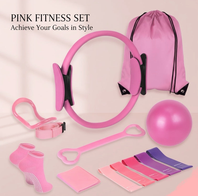 12-Piece Yoga & Pilates Fitness Set – Complete Home Workout Kit