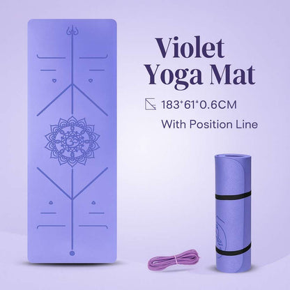 FlexiBalance TPE Yoga Mat – Non-Slip Double-Layer with Position Line & Carry Bag