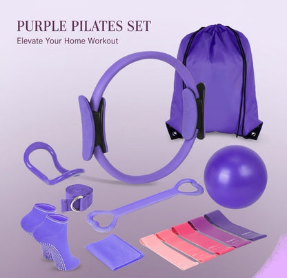 12-Piece Yoga & Pilates Fitness Set – Complete Home Workout Kit