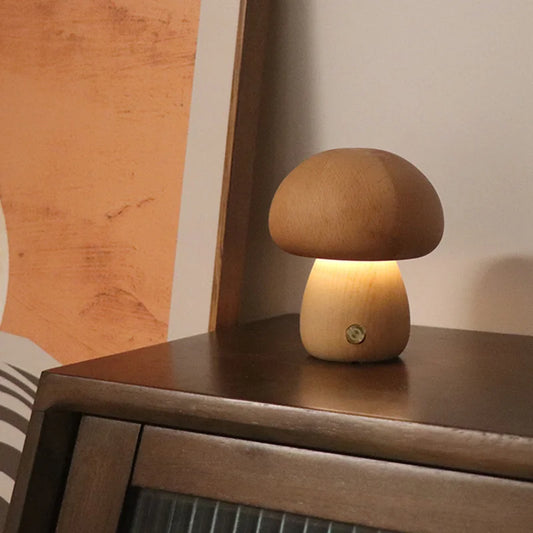 MushGlow Wooden Lamp