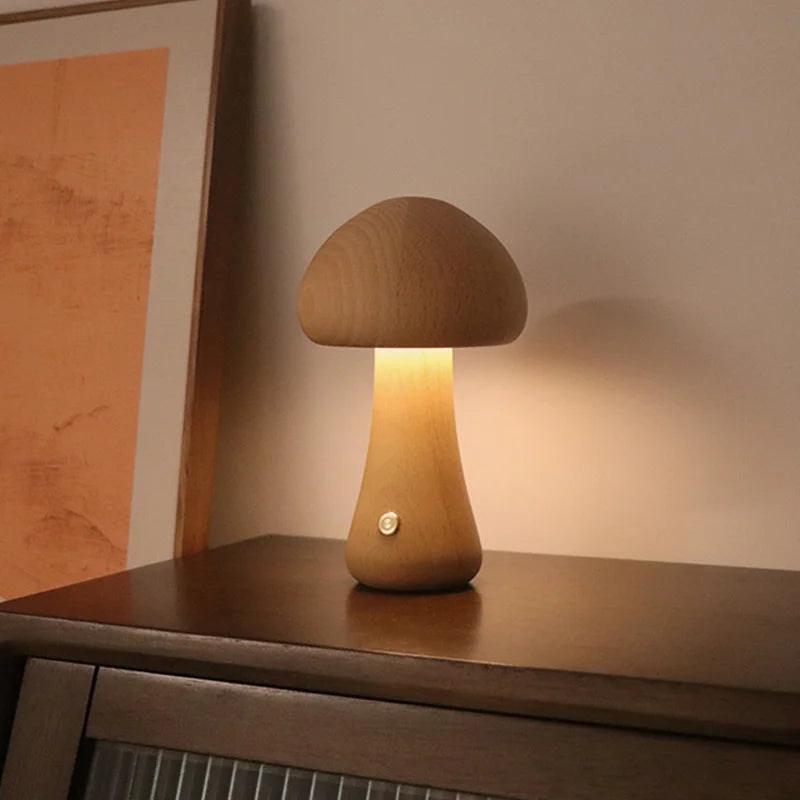 MushGlow Wooden Lamp