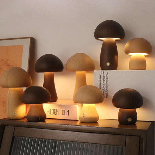 MushGlow Wooden Lamp