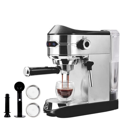 Semi-Automatic Espresso Machine with Steam Wand & Warming Plate – Stainless Steel